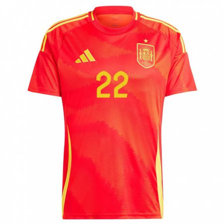 Kandiny Herren Spanien Pablo Sarabia #22 Rot Heimtrikot Trikot 24-26 T-Shirt