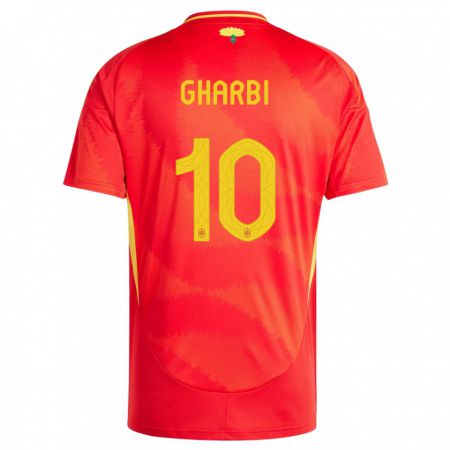 Kandiny Herren Spanien Ismael Gharbi #10 Rot Heimtrikot Trikot 24-26 T-Shirt