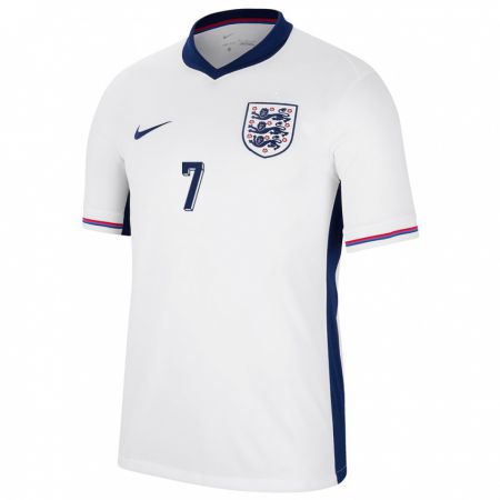 Kandiny Herren England Rhian Brewster #7 Weiß Heimtrikot Trikot 24-26 T-Shirt