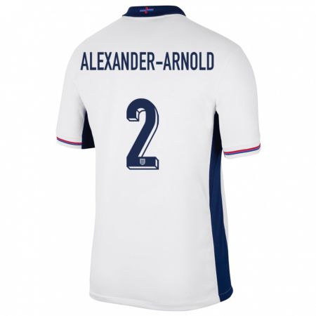 Kandiny Herren England Trent Alexander-Arnold #2 Weiß Heimtrikot Trikot 24-26 T-Shirt