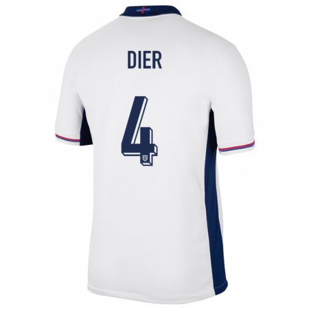 Kandiny Herren England Eric Dier #4 Weiß Heimtrikot Trikot 24-26 T-Shirt