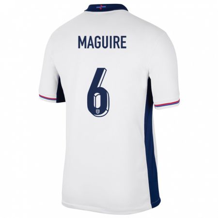 Kandiny Herren England Harry Maguire #6 Weiß Heimtrikot Trikot 24-26 T-Shirt