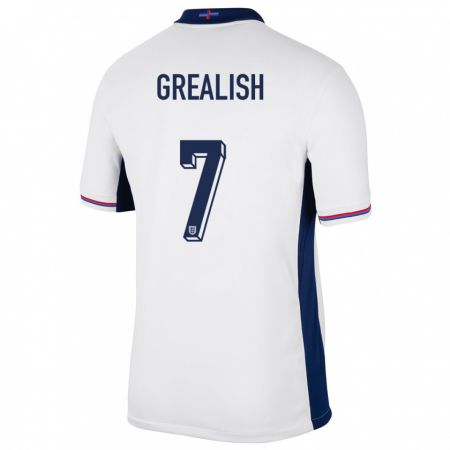 Kandiny Herren England Jack Grealish #7 Weiß Heimtrikot Trikot 24-26 T-Shirt