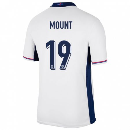 Kandiny Herren England Mason Mount #19 Weiß Heimtrikot Trikot 24-26 T-Shirt