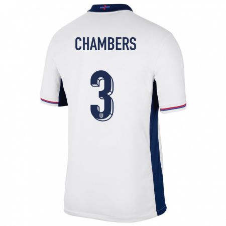 Kandiny Herren England Luke Chambers #3 Weiß Heimtrikot Trikot 24-26 T-Shirt