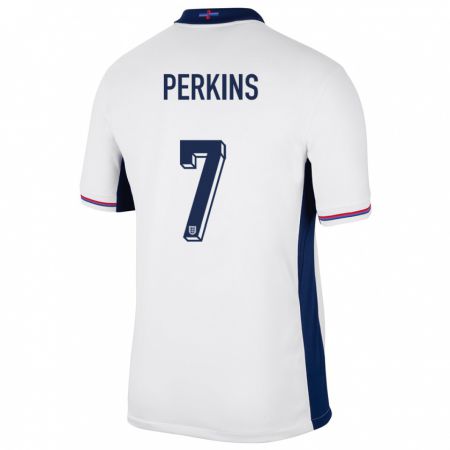 Kandiny Herren England Sonny Perkins #7 Weiß Heimtrikot Trikot 24-26 T-Shirt