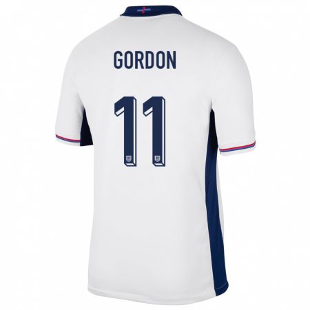 Kandiny Herren England Anthony Gordon #11 Weiß Heimtrikot Trikot 24-26 T-Shirt