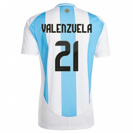 Kandiny Herren Argentinien Fernando Valenzuela #21 Weiß Blau Heimtrikot Trikot 24-26 T-Shirt