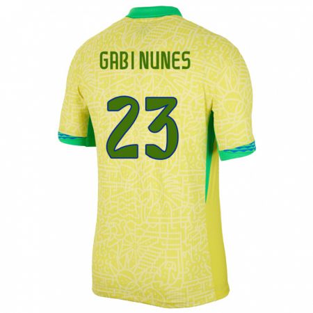 Kandiny Herren Brasilien Gabi Nunes #23 Gelb Heimtrikot Trikot 24-26 T-Shirt