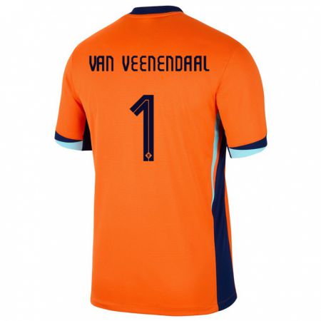 Kandiny Herren Niederlande Sari Van Veenendaal #1 Orange Heimtrikot Trikot 24-26 T-Shirt