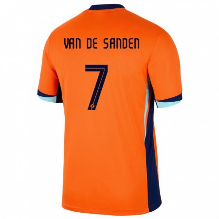 Kandiny Herren Niederlande Shanice Van De Sanden #7 Orange Heimtrikot Trikot 24-26 T-Shirt
