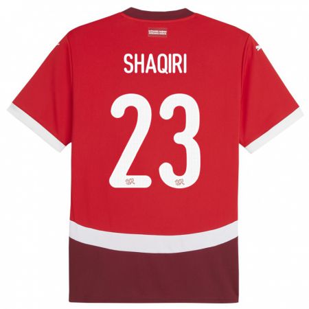 Kandiny Herren Schweiz Xherdan Shaqiri #23 Rot Heimtrikot Trikot 24-26 T-Shirt