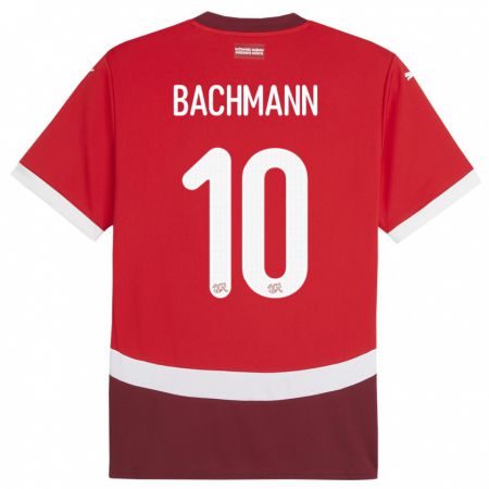 Kandiny Herren Schweiz Ramona Bachmann #10 Rot Heimtrikot Trikot 24-26 T-Shirt