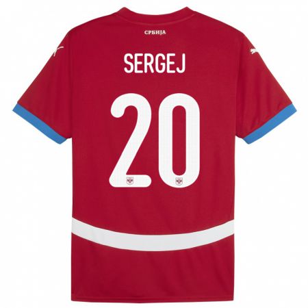Kandiny Herren Serbien Sergej Milinkovic-Savic #20 Rot Heimtrikot Trikot 24-26 T-Shirt