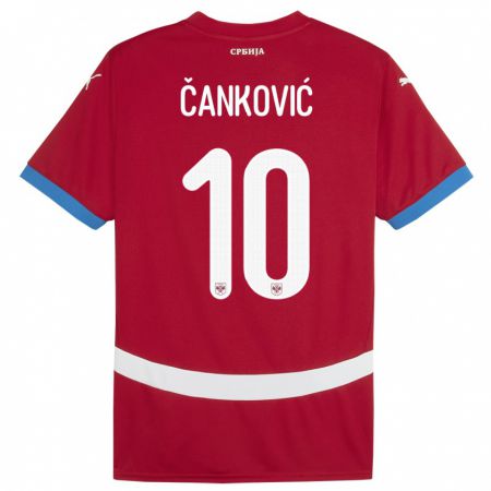 Kandiny Herren Serbien Jelena Cankovic #10 Rot Heimtrikot Trikot 24-26 T-Shirt