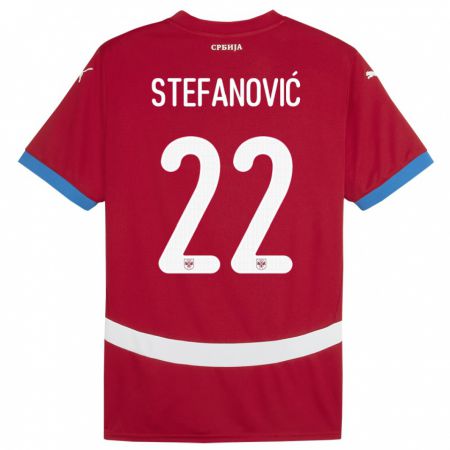 Kandiny Herren Serbien Dejana Stefanovic #22 Rot Heimtrikot Trikot 24-26 T-Shirt