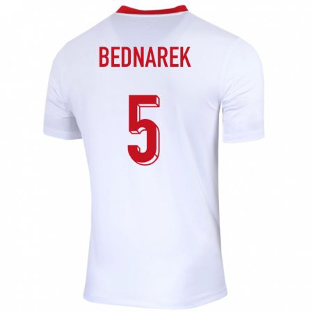 Kandiny Herren Polen Jan Bednarek #5 Weiß Heimtrikot Trikot 24-26 T-Shirt