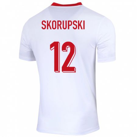 Kandiny Herren Polen Lukasz Skorupski #12 Weiß Heimtrikot Trikot 24-26 T-Shirt