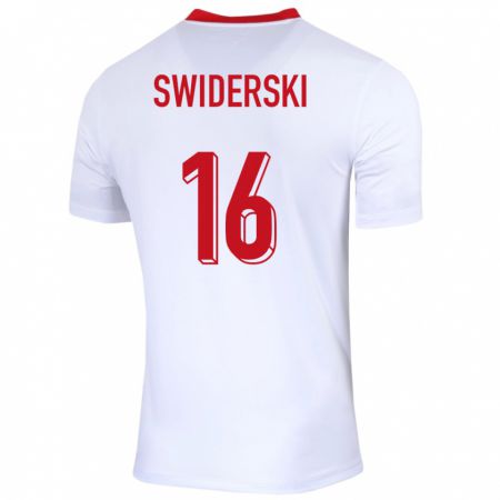 Kandiny Herren Polen Karol Swiderski #16 Weiß Heimtrikot Trikot 24-26 T-Shirt
