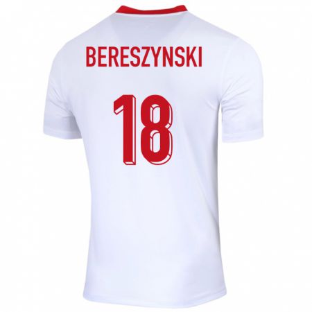 Kandiny Herren Polen Bartosz Bereszynski #18 Weiß Heimtrikot Trikot 24-26 T-Shirt