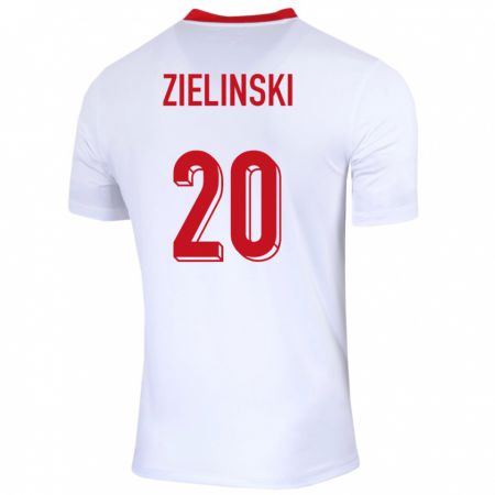 Kandiny Herren Polen Piotr Zielinski #20 Weiß Heimtrikot Trikot 24-26 T-Shirt