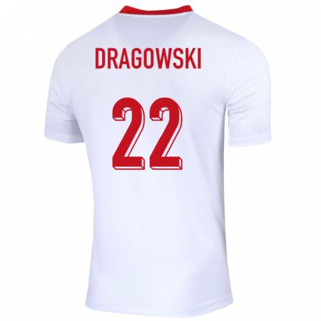 Kandiny Herren Polen Bartlomiej Dragowski #22 Weiß Heimtrikot Trikot 24-26 T-Shirt