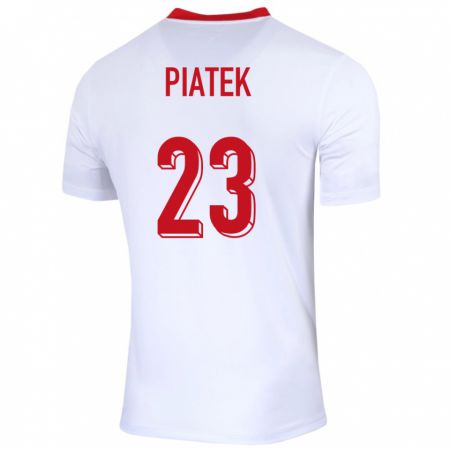 Kandiny Herren Polen Krzysztof Piatek #23 Weiß Heimtrikot Trikot 24-26 T-Shirt