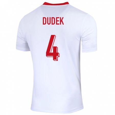 Kandiny Herren Polen Paulina Dudek #4 Weiß Heimtrikot Trikot 24-26 T-Shirt