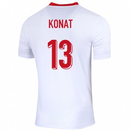 Kandiny Herren Polen Katarzyna Konat #13 Weiß Heimtrikot Trikot 24-26 T-Shirt