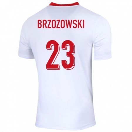 Kandiny Herren Polen Milosz Brzozowski #23 Weiß Heimtrikot Trikot 24-26 T-Shirt