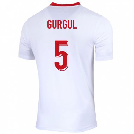 Kandiny Herren Polen Michal Gurgul #5 Weiß Heimtrikot Trikot 24-26 T-Shirt