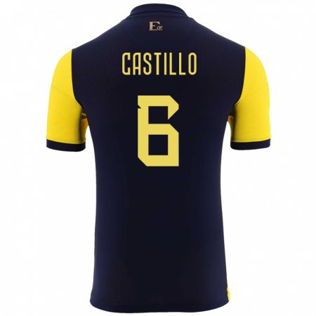 Kandiny Herren Ecuador Byron Castillo #6 Gelb Heimtrikot Trikot 24-26 T-Shirt