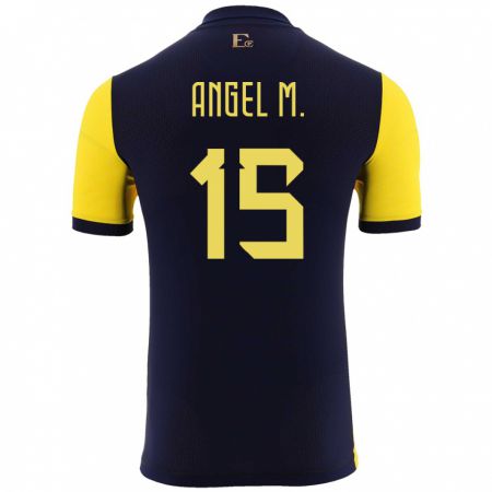 Kandiny Herren Ecuador Angel Mena #15 Gelb Heimtrikot Trikot 24-26 T-Shirt