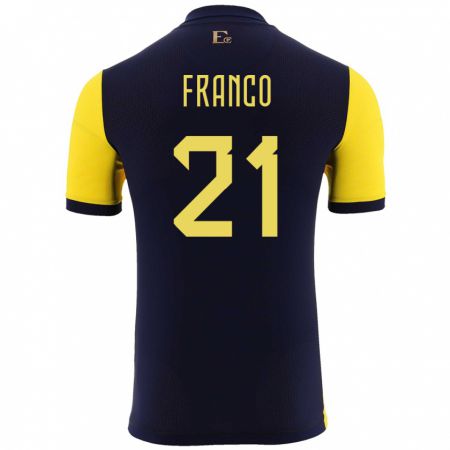 Kandiny Herren Ecuador Alan Franco #21 Gelb Heimtrikot Trikot 24-26 T-Shirt