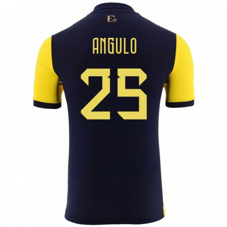 Kandiny Herren Ecuador Nilson Angulo #25 Gelb Heimtrikot Trikot 24-26 T-Shirt