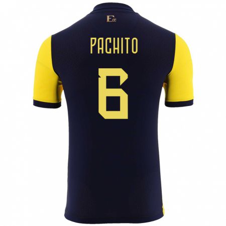 Kandiny Herren Ecuador Angelica Pachito #6 Gelb Heimtrikot Trikot 24-26 T-Shirt
