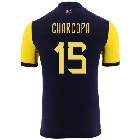 Kandiny Herren Ecuador Nicole Charcopa #15 Gelb Heimtrikot Trikot 24-26 T-Shirt