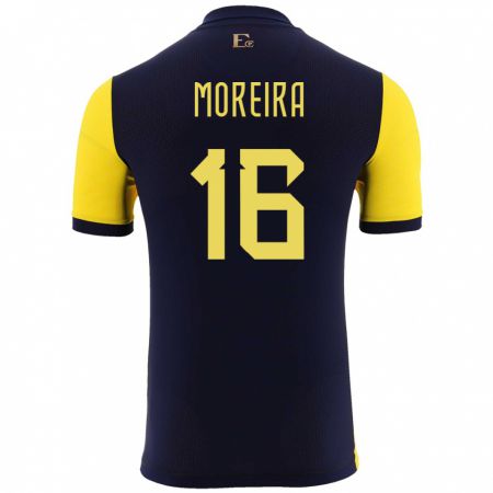 Kandiny Herren Ecuador Ligia Moreira #16 Gelb Heimtrikot Trikot 24-26 T-Shirt