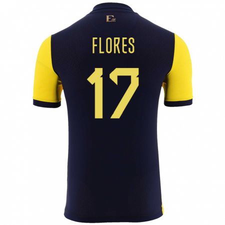 Kandiny Herren Ecuador Karen Flores #17 Gelb Heimtrikot Trikot 24-26 T-Shirt