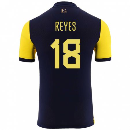 Kandiny Herren Ecuador Ashley Reyes #18 Gelb Heimtrikot Trikot 24-26 T-Shirt