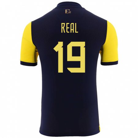 Kandiny Herren Ecuador Kerlly Real #19 Gelb Heimtrikot Trikot 24-26 T-Shirt