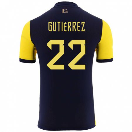 Kandiny Herren Ecuador Melanie Gutierrez #22 Gelb Heimtrikot Trikot 24-26 T-Shirt