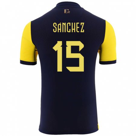 Kandiny Herren Ecuador Juan Sanchez #15 Gelb Heimtrikot Trikot 24-26 T-Shirt