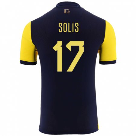 Kandiny Herren Ecuador Mathias Solis #17 Gelb Heimtrikot Trikot 24-26 T-Shirt