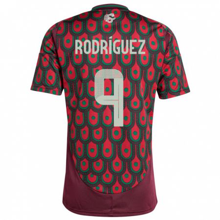 Kandiny Herren Mexiko Carlos Rodriguez #9 Kastanienbraun Heimtrikot Trikot 24-26 T-Shirt
