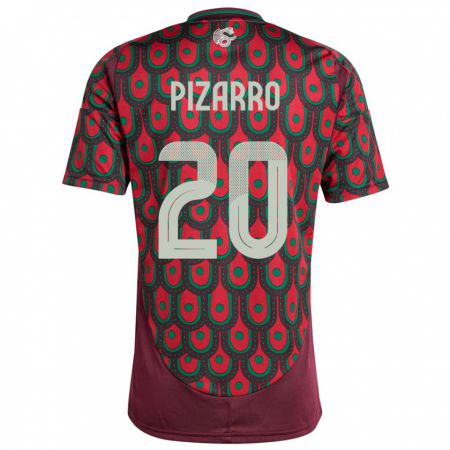 Kandiny Herren Mexiko Rodolfo Pizarro #20 Kastanienbraun Heimtrikot Trikot 24-26 T-Shirt