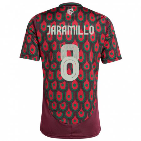 Kandiny Herren Mexiko Carolina Jaramillo #8 Kastanienbraun Heimtrikot Trikot 24-26 T-Shirt