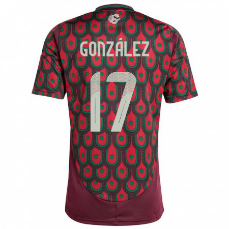 Kandiny Herren Mexiko Alison Gonzalez #17 Kastanienbraun Heimtrikot Trikot 24-26 T-Shirt