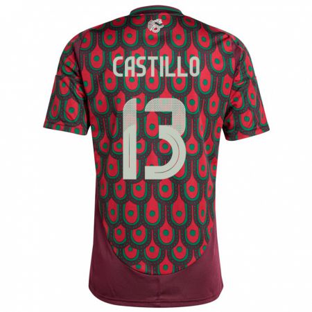 Kandiny Herren Mexiko Jose Castillo #13 Kastanienbraun Heimtrikot Trikot 24-26 T-Shirt