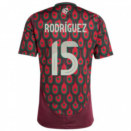 Kandiny Herren Mexiko Jorge Rodriguez #15 Kastanienbraun Heimtrikot Trikot 24-26 T-Shirt